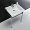 Fauceture Dreyfuss 25" Console Sink W/ SS Leg (Sgl Faucet Hole), White/ Chrome KVPB2522711 - alternate 2